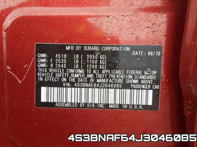 4S3BNAF64J3046085 фото 2