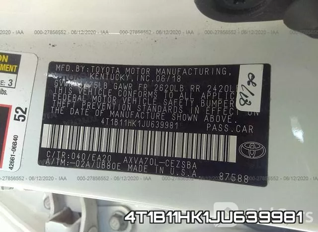 4T1B11HK1JU639981 фото 10