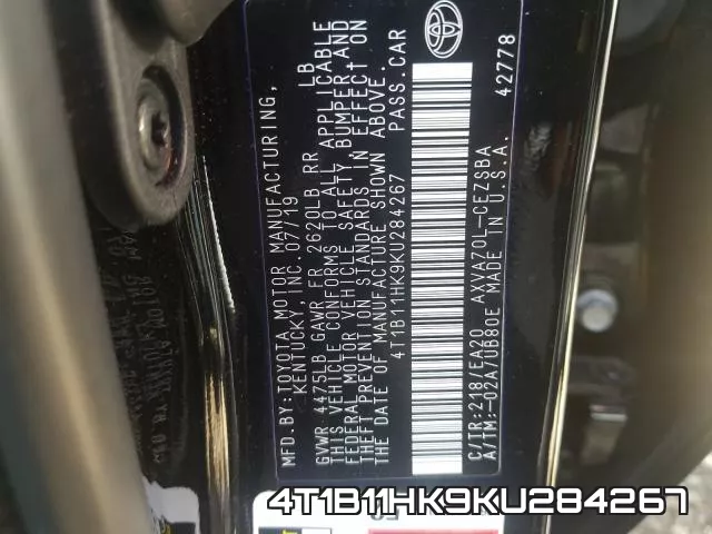 4T1B11HK9KU284267 фото 2