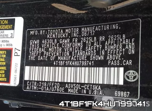 4T1BF1FK4HU799741 фото 10