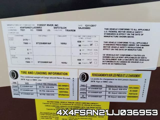 4X4FSAN21JJ036953 фото 2