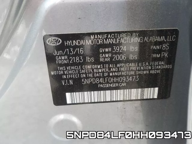 5NPD84LF0HH093473 фото 2