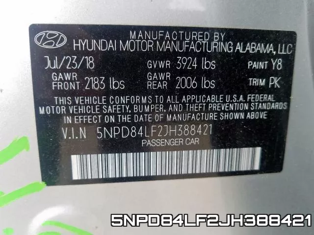 5NPD84LF2JH388421 фото 2