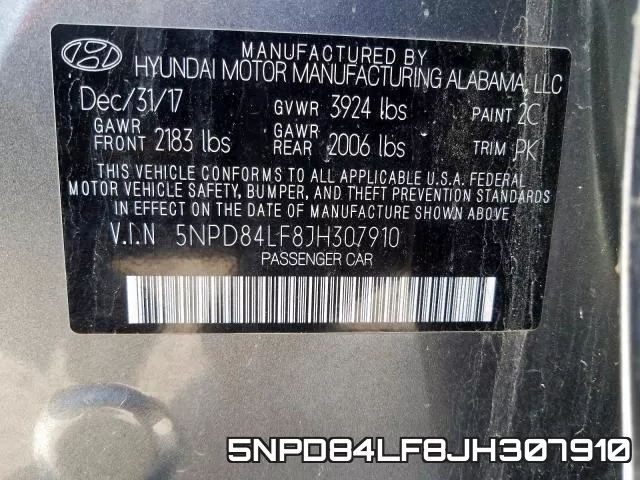 5NPD84LF8JH307910 фото 2