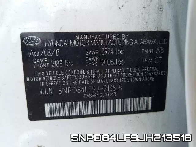 5NPD84LF9JH213518 фото 2