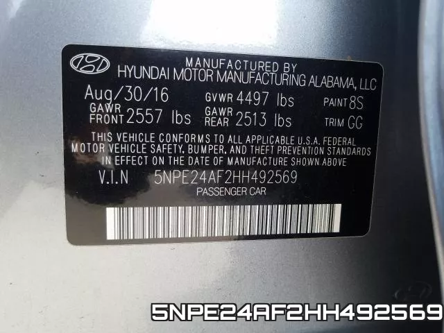 5NPE24AF2HH492569 фото 2