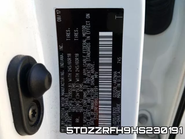 5TDZZRFH9HS230191 фото 2