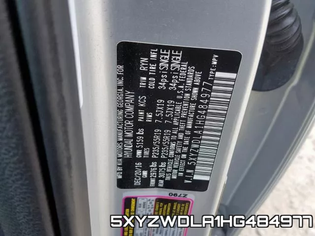 5XYZWDLA1HG484977 фото 2