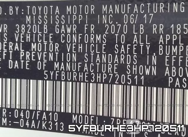 5YFBURHE3HP720511 фото 10