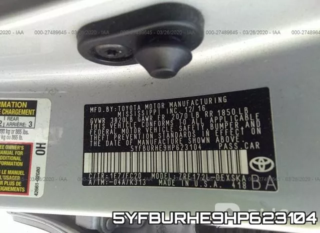 5YFBURHE9HP623104 фото 10