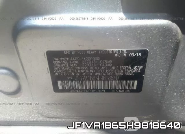 JF1VA1B65H9818640 фото 10