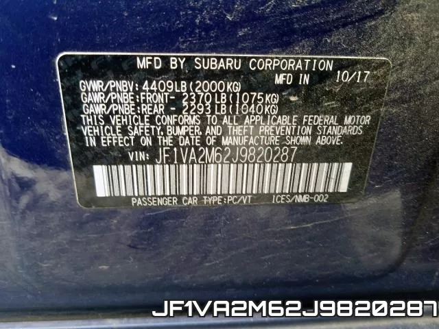 JF1VA2M62J9820287 фото 2