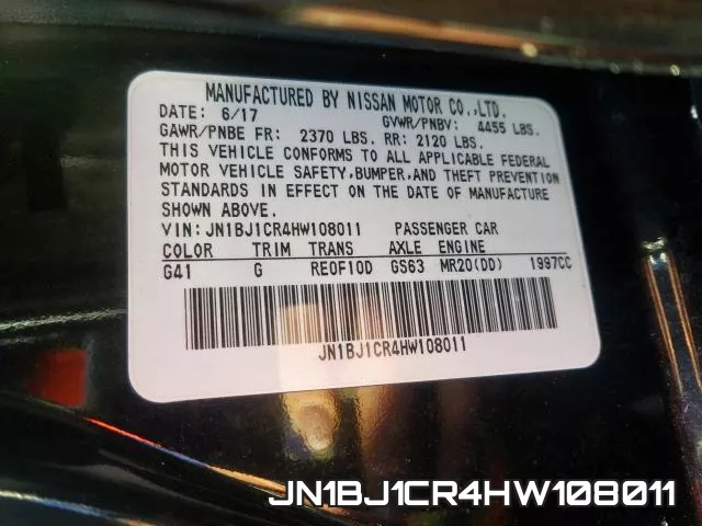 JN1BJ1CR4HW108011 фото 2