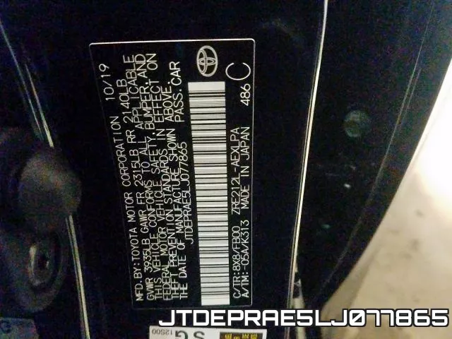 JTDEPRAE5LJ077865 фото 2