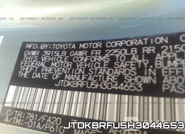 JTDKBRFU5H3044653 фото 10