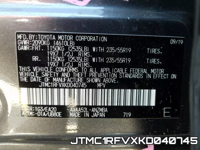 JTMC1RFVXKD040745 фото 2
