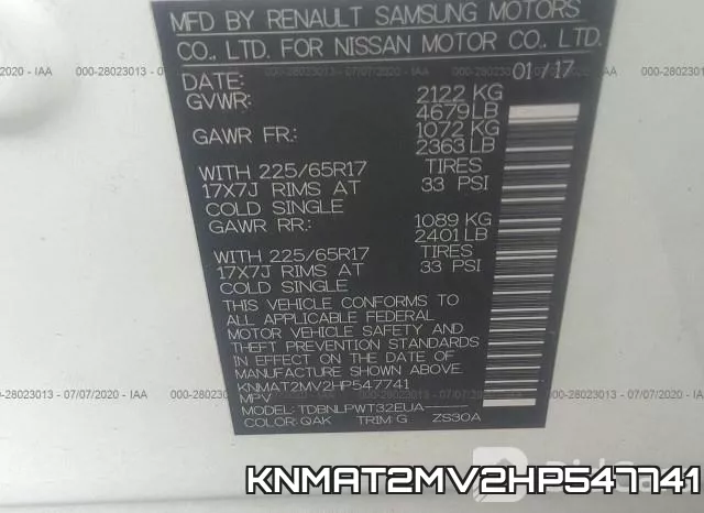 KNMAT2MV2HP547741 фото 9