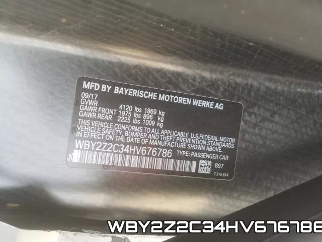 WBY2Z2C34HV676786 фото 2