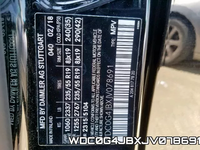 WDC0G4JBXJV078691 фото 2