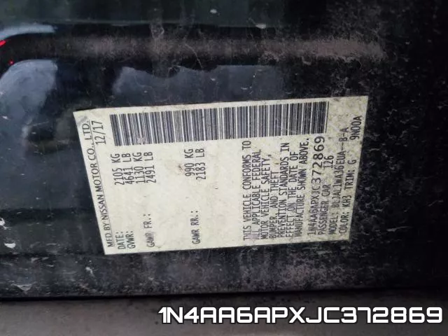 1N4AA6APXJC372869 фото 2