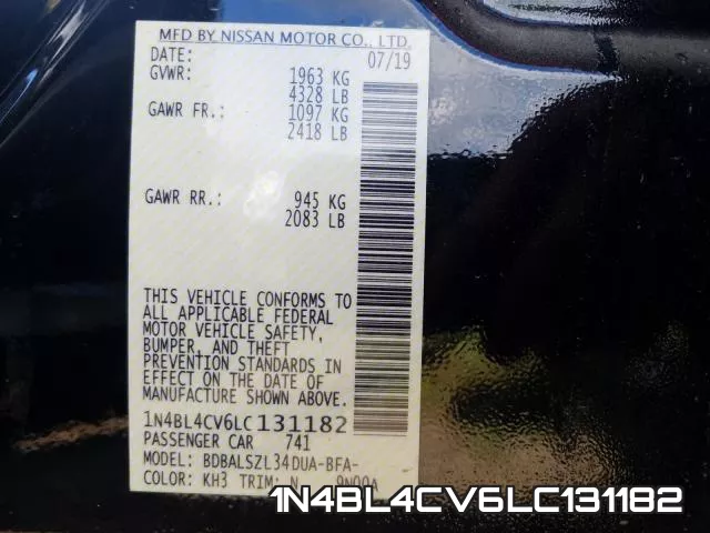 1N4BL4CV6LC131182 фото 2