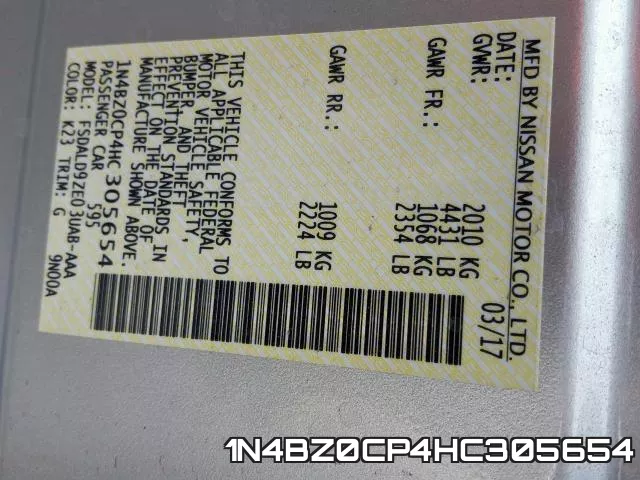 1N4BZ0CP4HC305654 фото 2