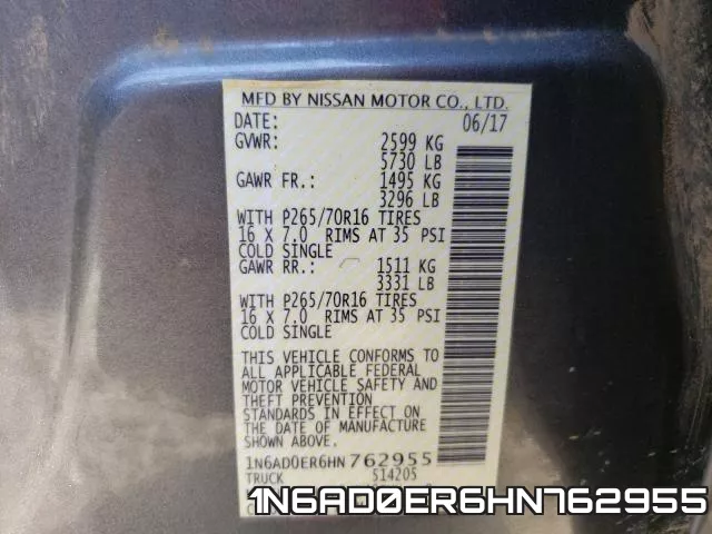 1N6AD0ER6HN762955 фото 2