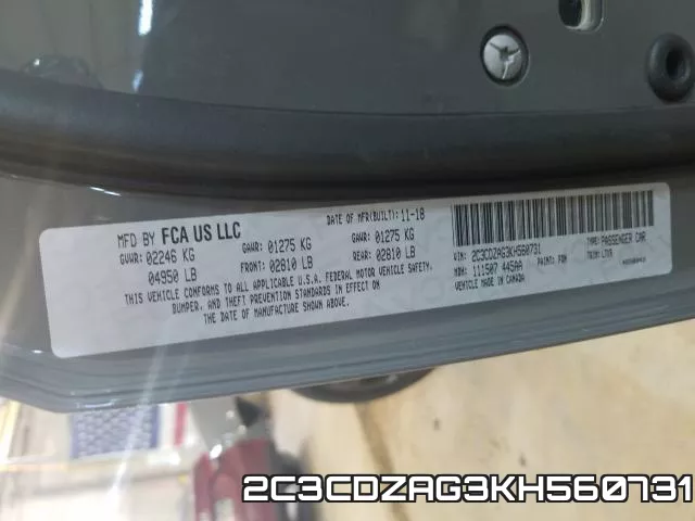 2C3CDZAG3KH560731 фото 2
