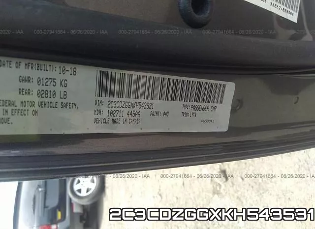2C3CDZGGXKH543531 фото 10