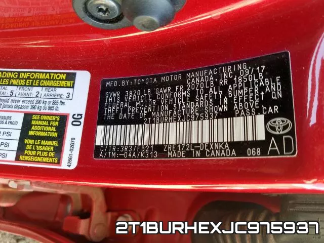 2T1BURHEXJC975937 фото 2