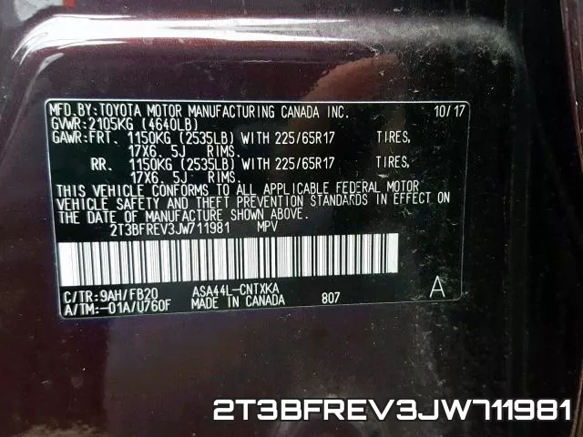 2T3BFREV3JW711981 фото 2