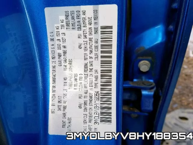 3MYDLBYV8HY188354 фото 2
