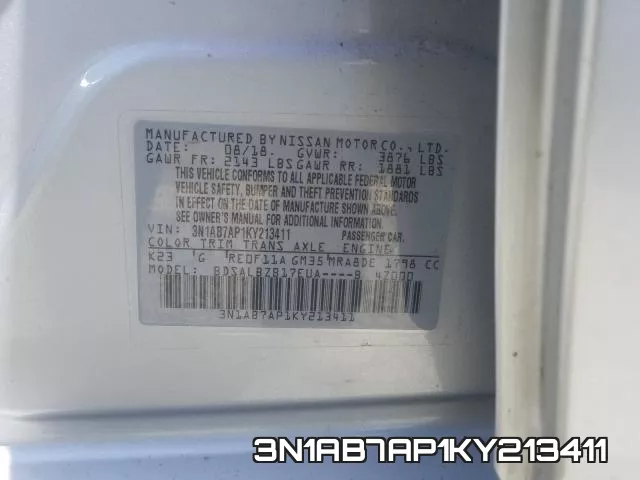 3N1AB7AP1KY213411 фото 2