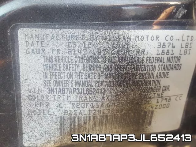 3N1AB7AP3JL652413 фото 2