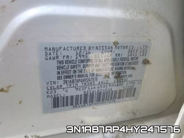 3N1AB7AP4HY247576 фото 2