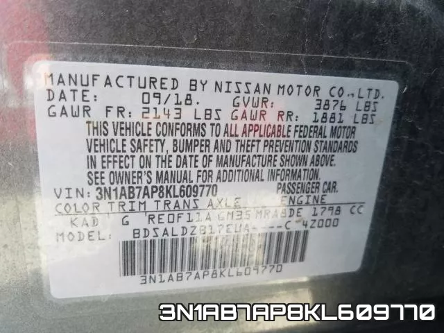 3N1AB7AP8KL609770 фото 2