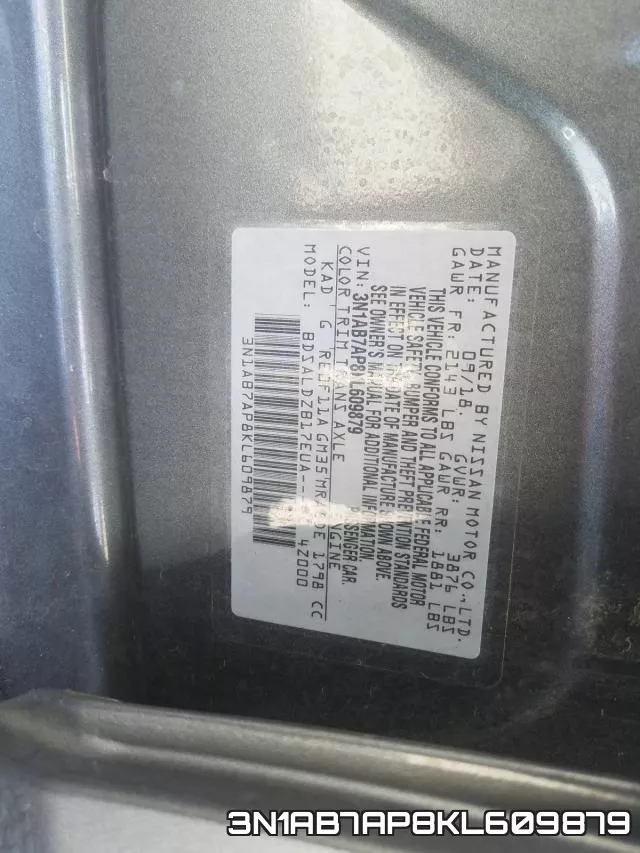 3N1AB7AP8KL609879 фото 2
