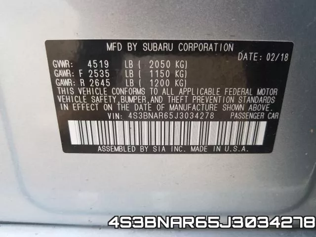 4S3BNAR65J3034278 фото 2