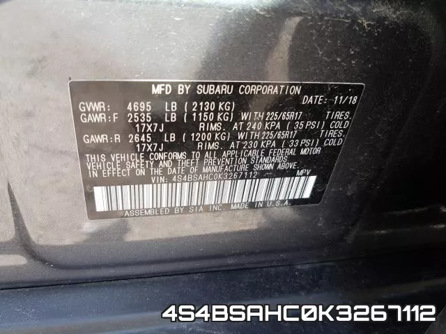 4S4BSAHC0K3267112 фото 2