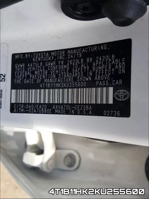 4T1B11HK2KU255600 фото 2