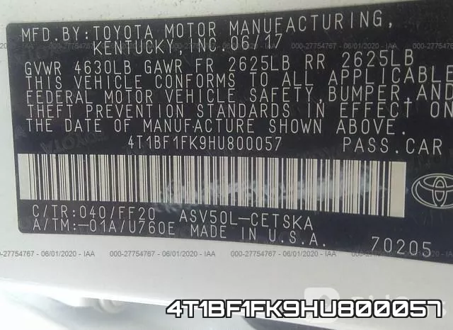 4T1BF1FK9HU800057 фото 10