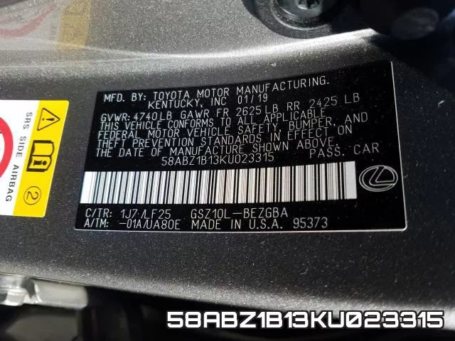58ABZ1B13KU023315 фото 2