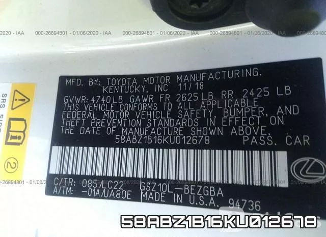 58ABZ1B16KU012678 фото 10