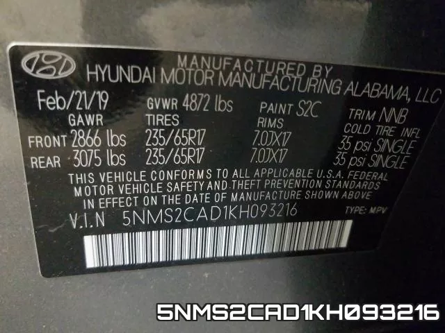 5NMS2CAD1KH093216 фото 2