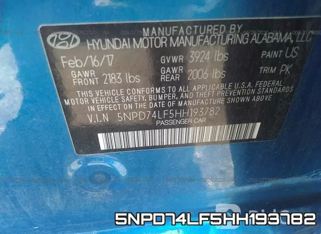 5NPD74LF5HH193782 фото 10