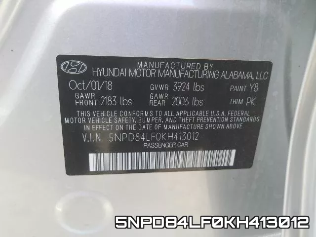 5NPD84LF0KH413012 фото 2