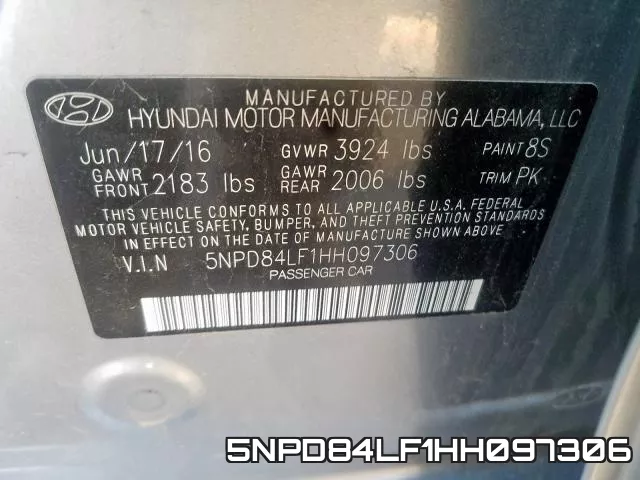 5NPD84LF1HH097306 фото 2