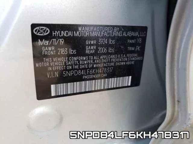 5NPD84LF6KH478317 фото 2