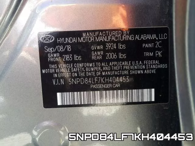 5NPD84LF7KH404453 фото 2