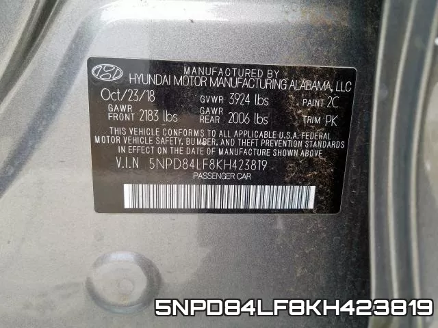 5NPD84LF8KH423819 фото 2
